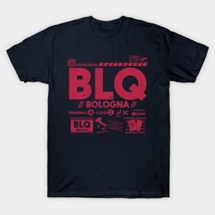 Vintage Bologna BLQ Airport Code Travel Day Retro Travel Tag Italy T-Shirt